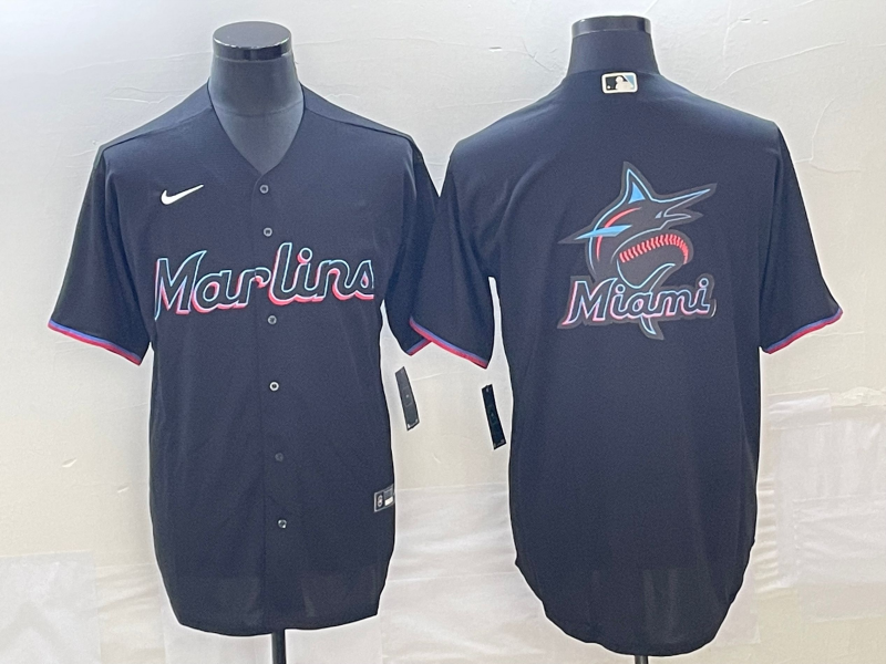 Men's Miami Marlins Black Alternate Team Jersey